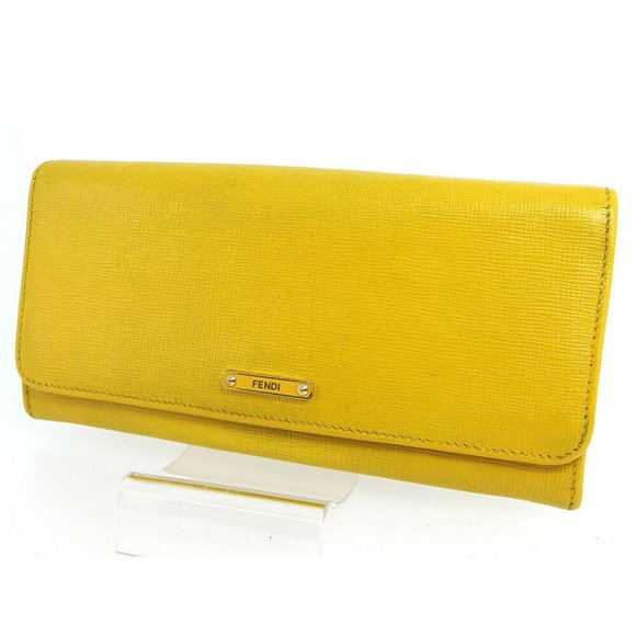 FENDI wallet logo plate leather Auth used T16980 - Picture 1 of 9